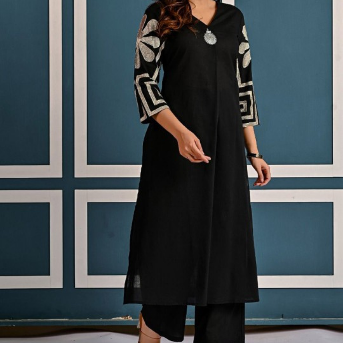 3-Piece Women’s Palazzo Kurti Set | Fusion of Comfort and Style for Any Occasion | KS-08