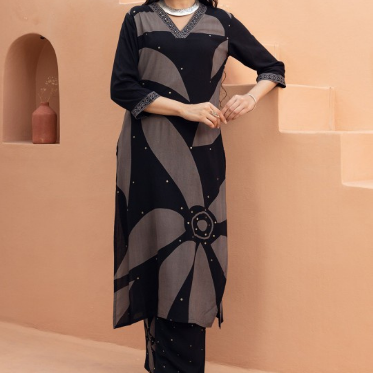 3-Piece Women’s Palazzo Kurti Set | Fusion of Comfort and Style for Any Occasion | KS-08