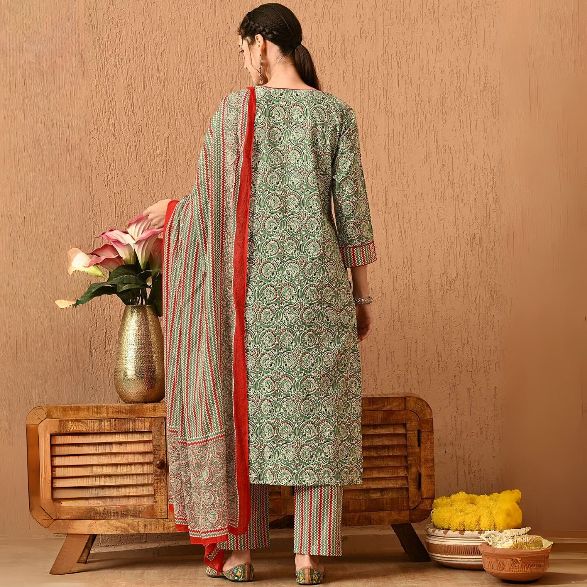 Comfort Meets Style: Women’s 3 Pack Cotton Kurta Set with Dupatta for Everyday Elegance| CK-09