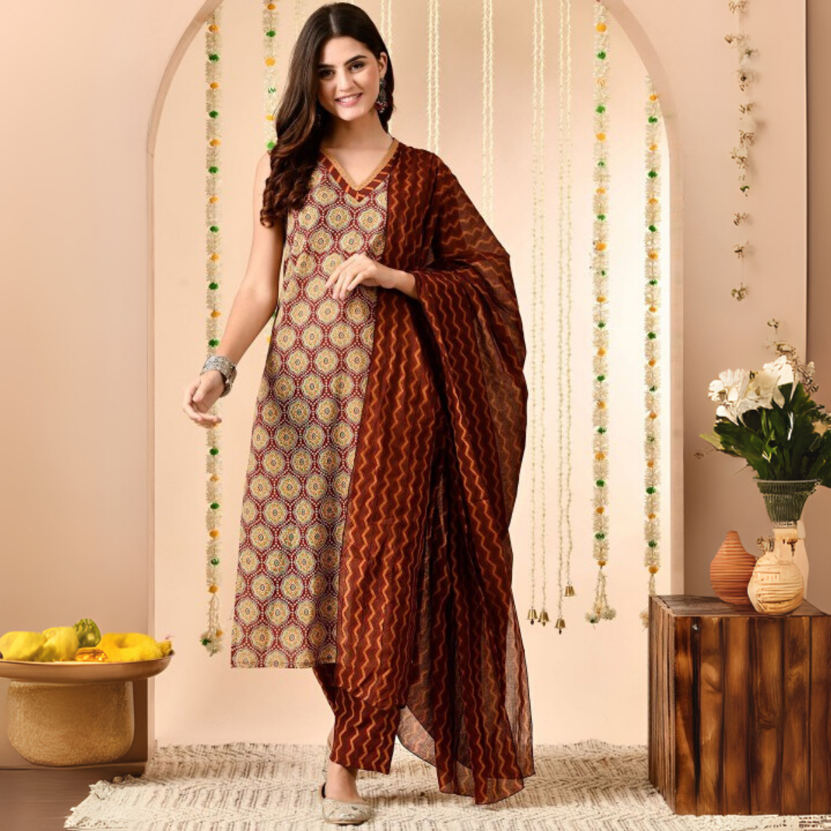 Comfort Meets Style: Women’s 3 Pack Cotton Kurta Set with Dupatta for Everyday Elegance| CK-05