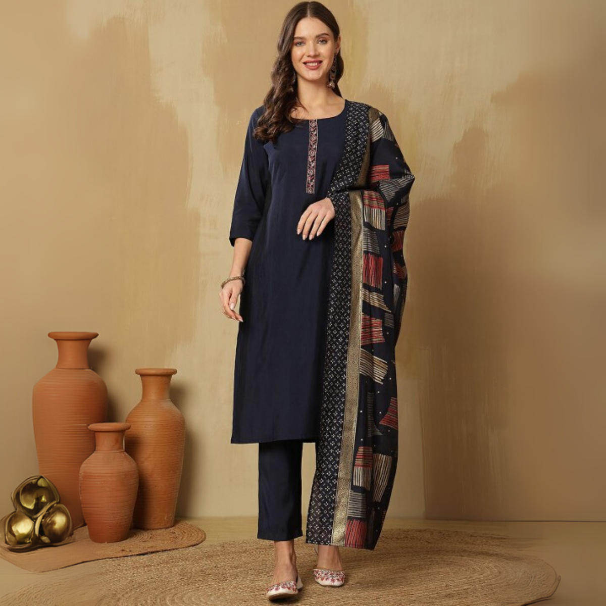 Comfort Meets Style: Women’s 3 Pack Cotton Kurta Set with Dupatta for Everyday Elegance| CK-05