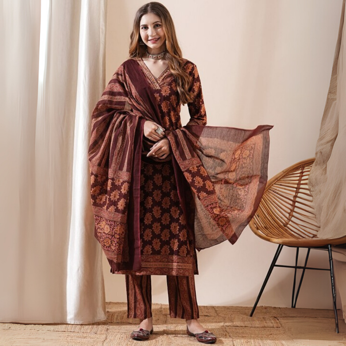 Comfort Meets Style: Women’s 3 Pack Cotton Kurta Set with Dupatta for Everyday Elegance| CK-02