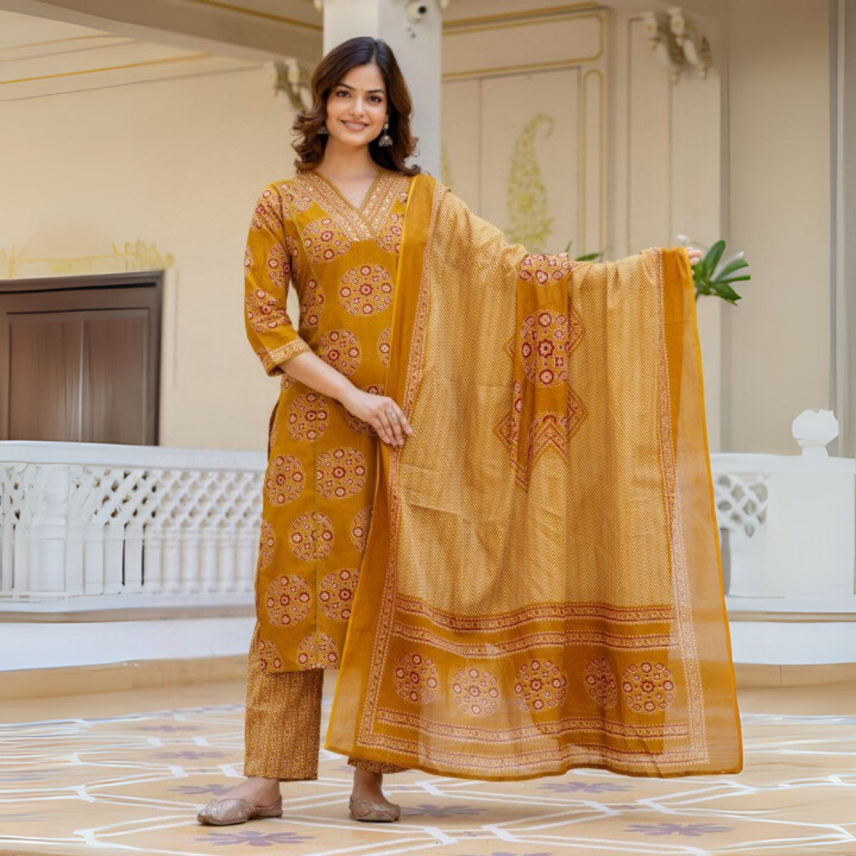 Comfort Meets Style: Women’s 3 Pack Cotton Kurta Set with Dupatta for Everyday Elegance| CK-02