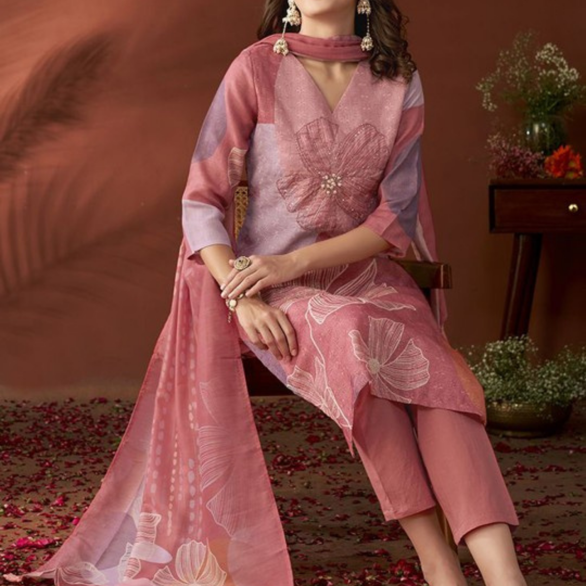 PACK OF 3 | Stylish Women’s Suit Set with Matching Dupatta | Perfect for Festivals & Parties | SD-01