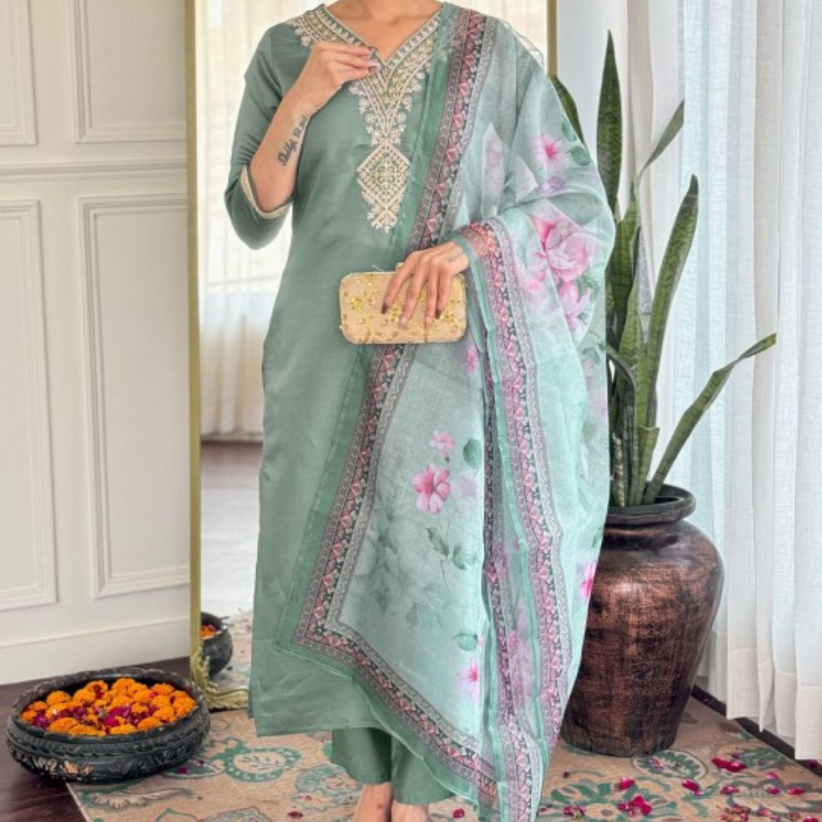 PACK OF 3 | Stylish Women’s Suit Set with Matching Dupatta | Perfect for Festivals & Parties | SD-06