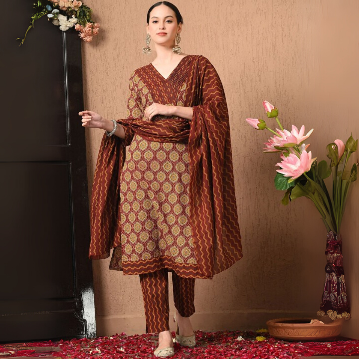 Comfort Meets Style: Women’s 3 Pack Cotton Kurta Set with Dupatta for Everyday Elegance| CK-04