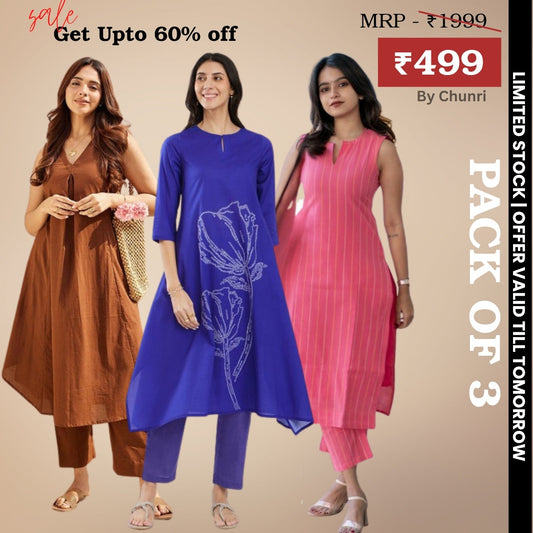 3-Piece Women’s Palazzo Kurti Set | Fusion of Comfort and Style for Any Occasion | KS-07