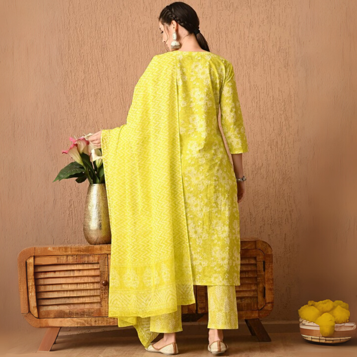 Comfort Meets Style: Women’s 3 Pack Cotton Kurta Set with Dupatta for Everyday Elegance| CK-04