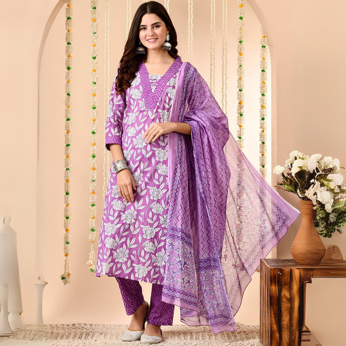 Comfort Meets Style: Women’s 3 Pack Cotton Kurta Set with Dupatta for Everyday Elegance| CK-04