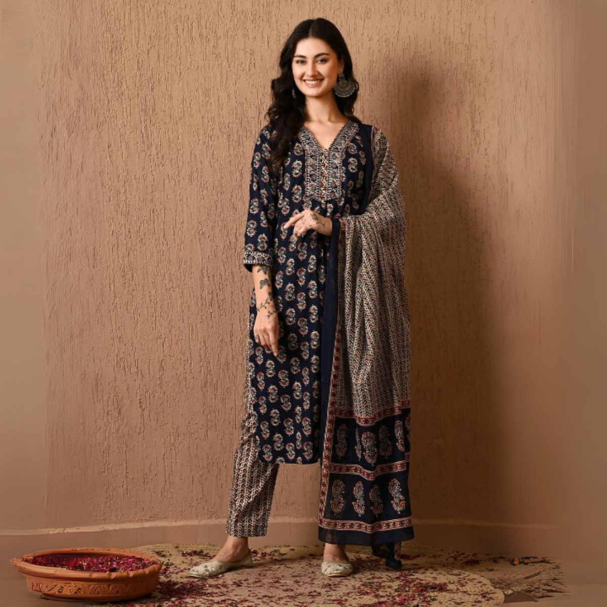 Comfort Meets Style: Women’s 3 Pack Cotton Kurta Set with Dupatta for Everyday Elegance| CK-03