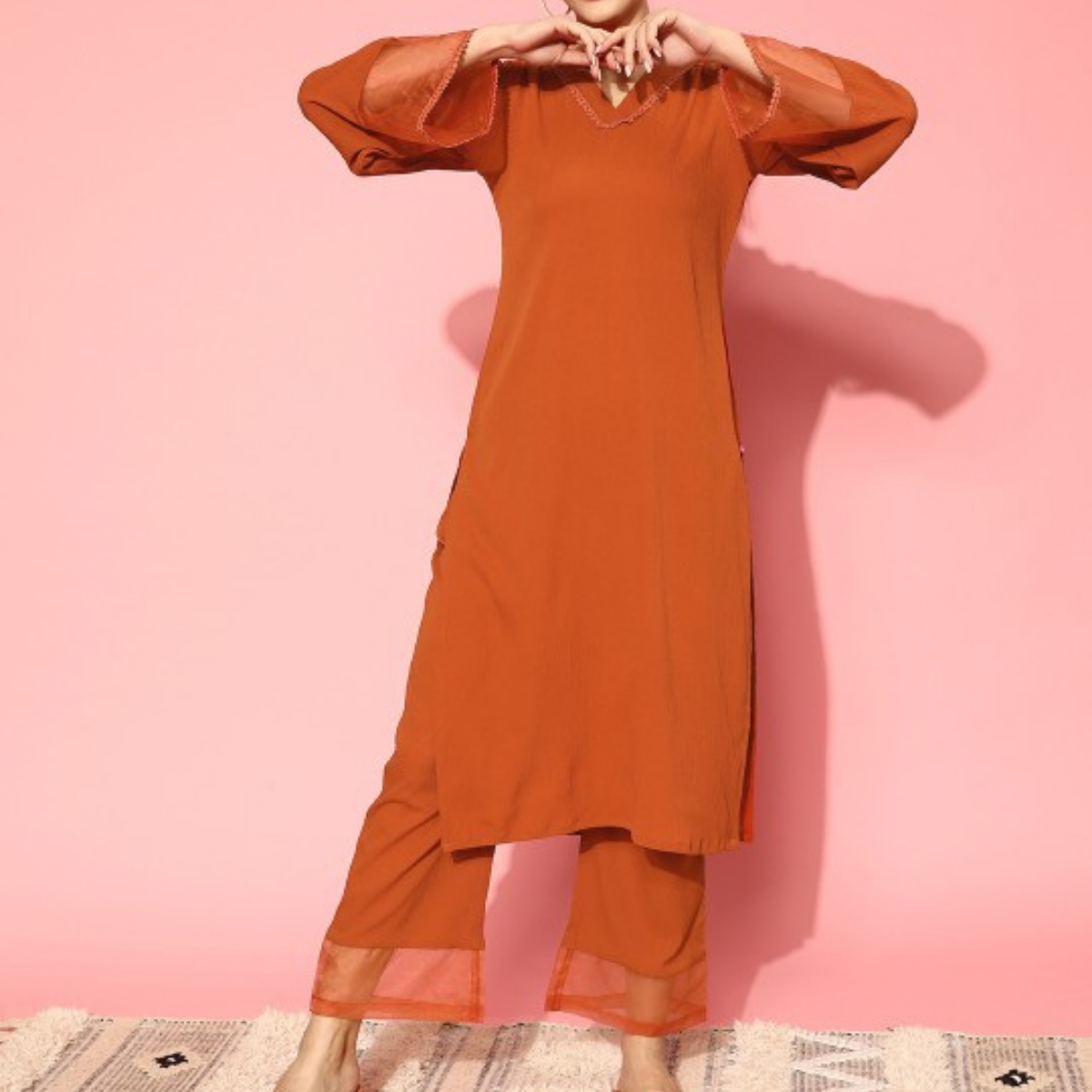 3-Piece Women’s Palazzo Kurti Set | Fusion of Comfort and Style for Any Occasion | KS-01