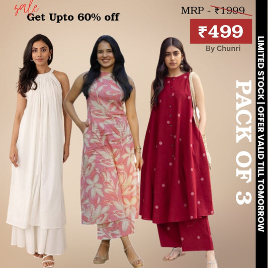 3-Piece Women’s Palazzo Kurti Set | Fusion of Comfort and Style for Any Occasion | KS-14