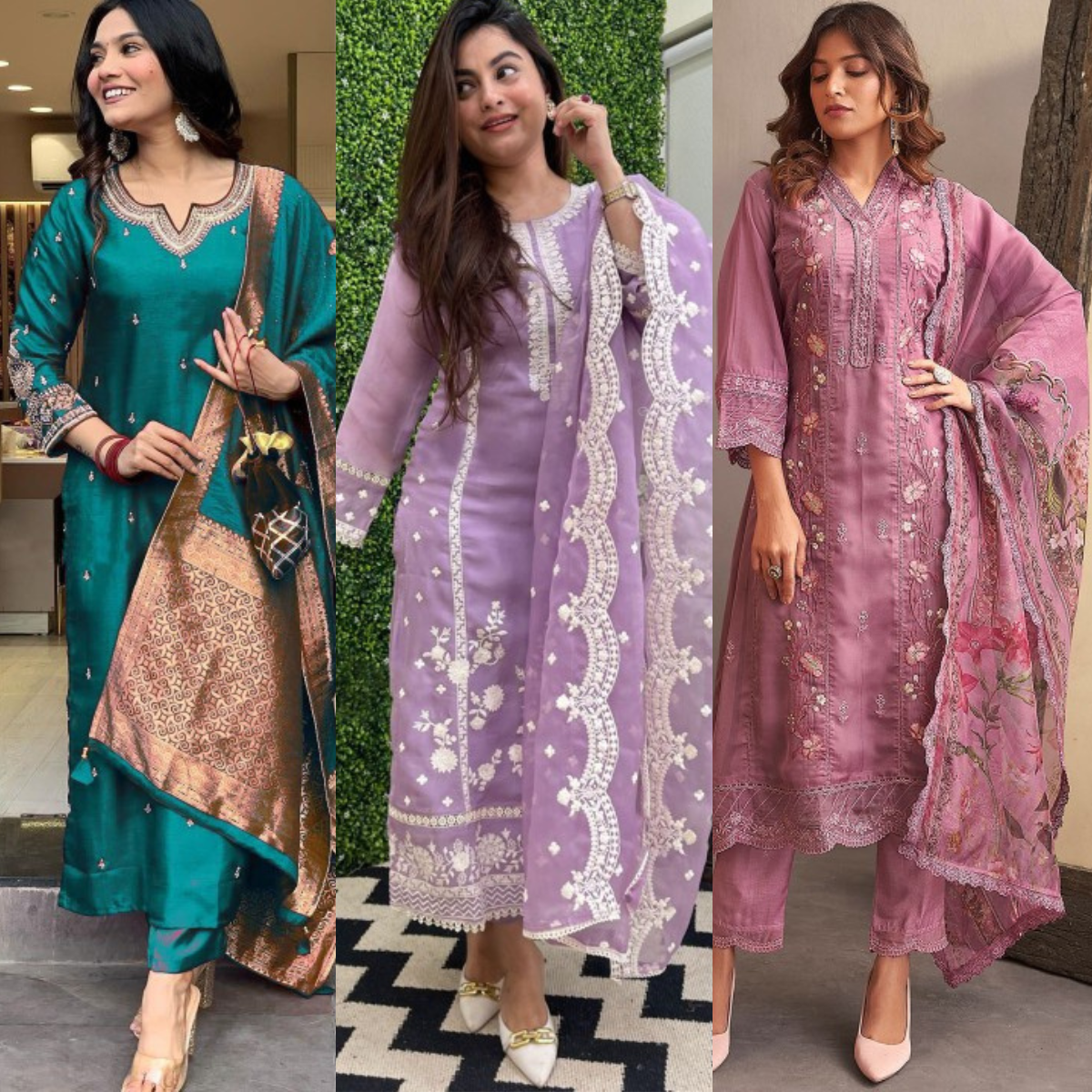 PACK OF 3 | Stylish Women’s Suit Set with Matching Dupatta | Perfect for Festivals & Parties | SD-03