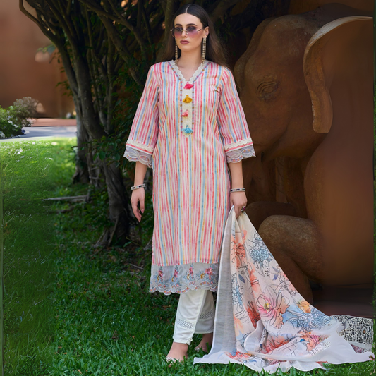 Comfort Meets Style: Women’s 3 Pack Cotton Kurta Set with Dupatta for Everyday Elegance| CK-01
