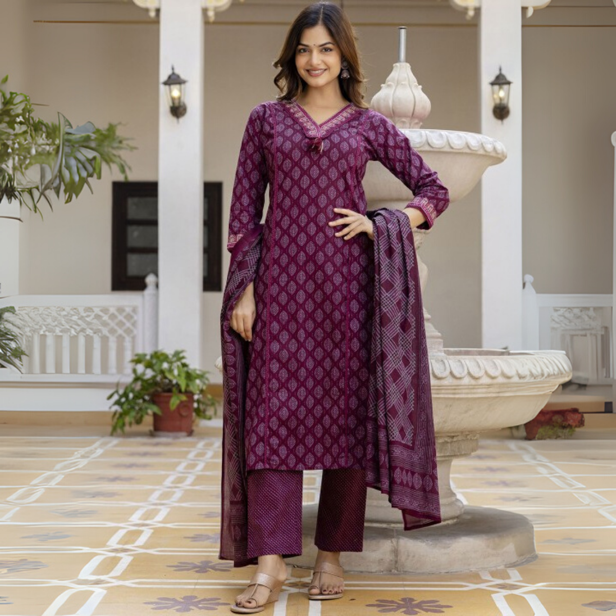 Comfort Meets Style: Women’s 3 Pack Cotton Kurta Set with Dupatta for Everyday Elegance| CK-03