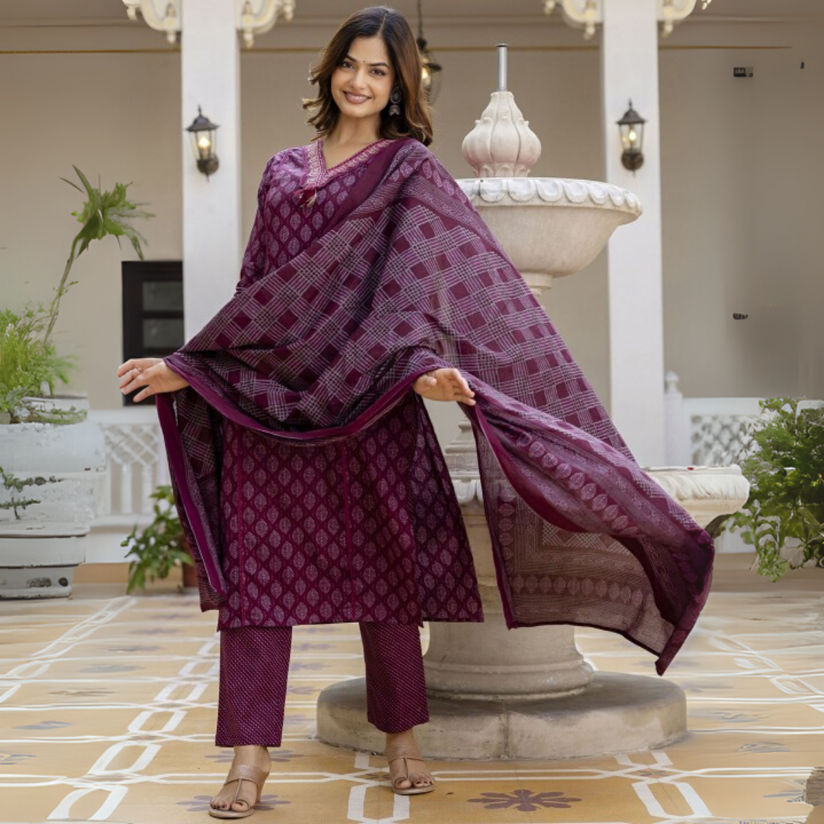 Comfort Meets Style: Women’s 3 Pack Cotton Kurta Set with Dupatta for Everyday Elegance| CK-03