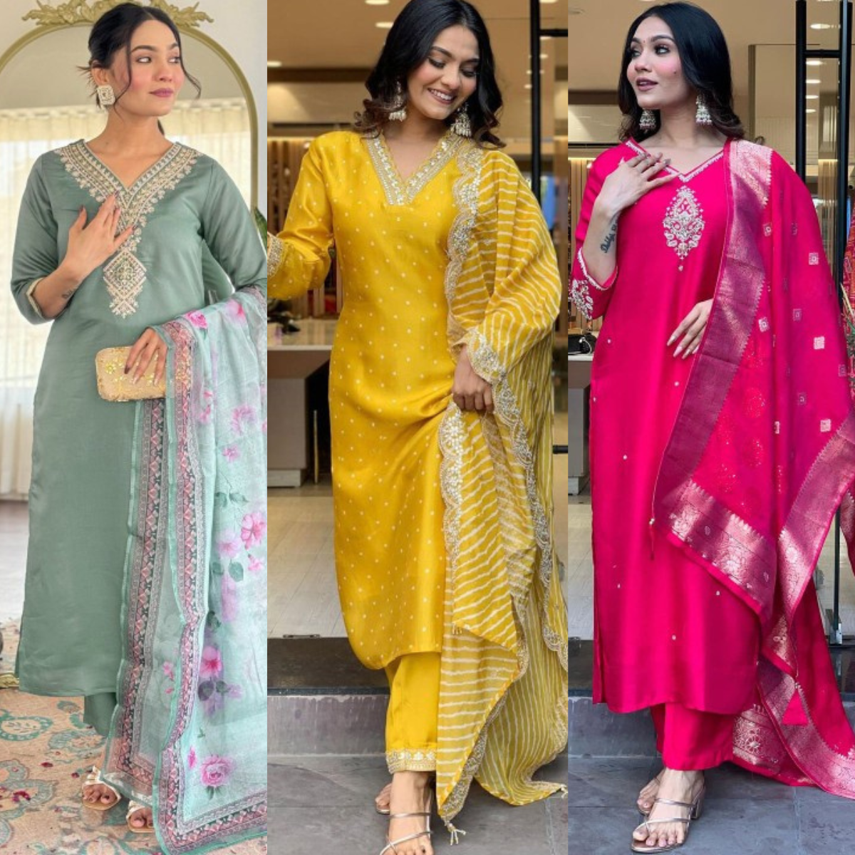 PACK OF 3 | Stylish Women’s Suit Set with Matching Dupatta | Perfect for Festivals & Parties | SD-04