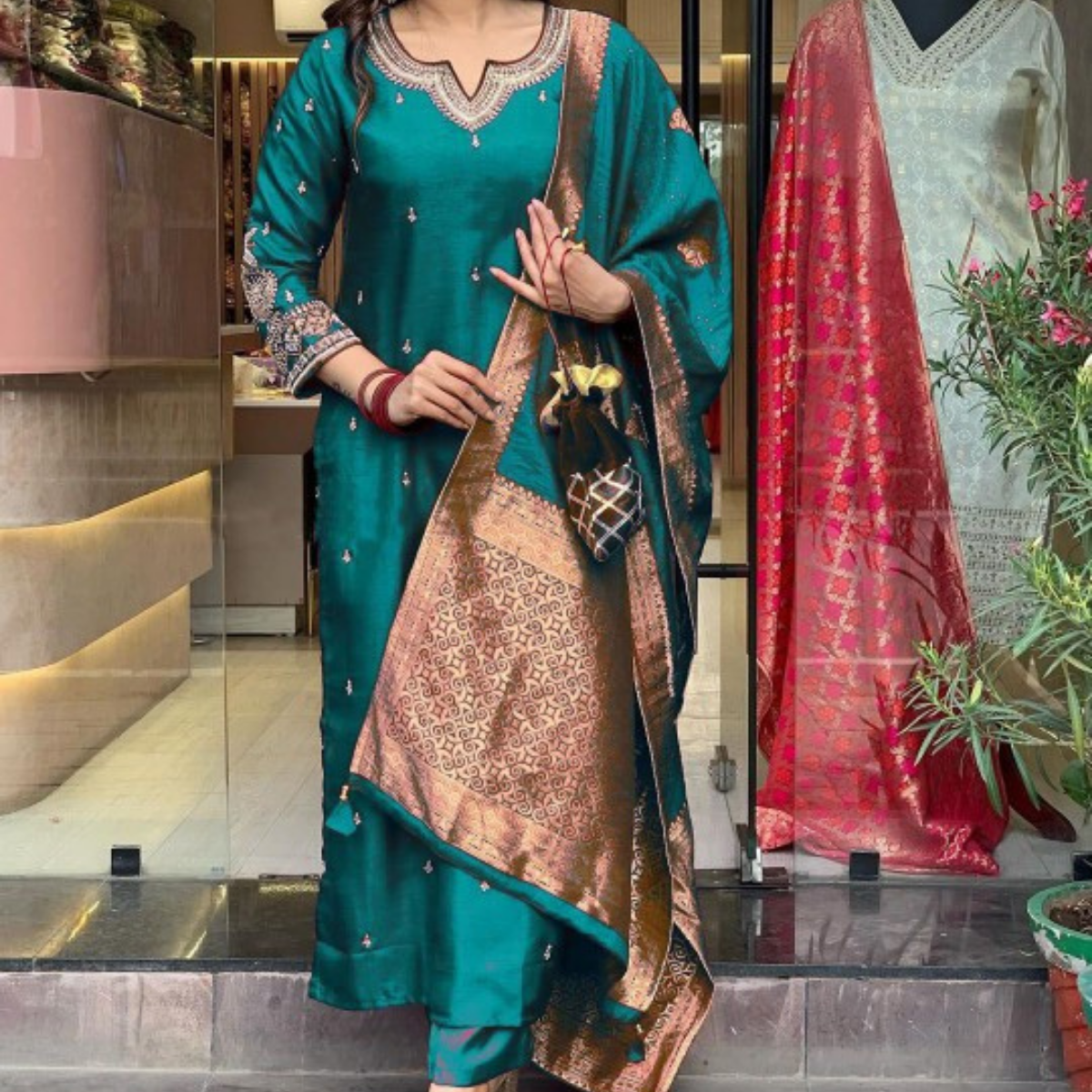 PACK OF 3 | Stylish Women’s Suit Set with Matching Dupatta | Perfect for Festivals & Parties | SD-10