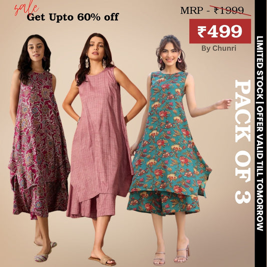 3-Piece Women’s Palazzo Kurti Set | Fusion of Comfort and Style for Any Occasion | KS-11