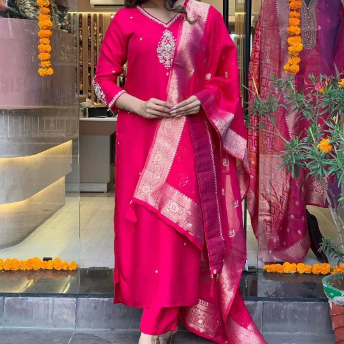 PACK OF 3 | Stylish Women’s Suit Set with Matching Dupatta | Perfect for Festivals & Parties | SD-04