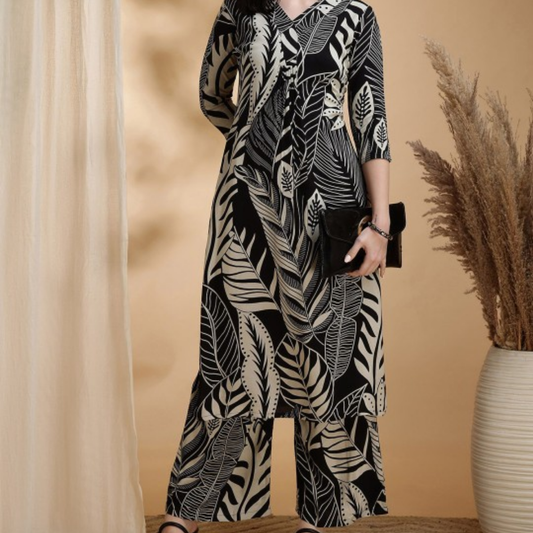 3-Piece Women’s Palazzo Kurti Set | Fusion of Comfort and Style for Any Occasion | KS-10