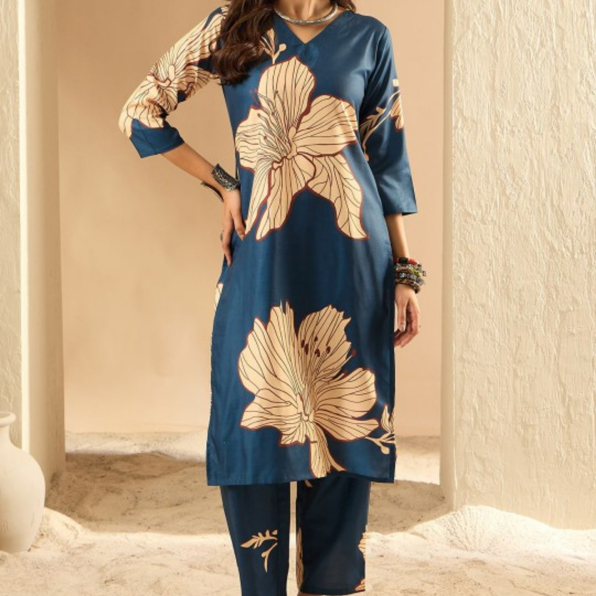 3-Piece Women’s Palazzo Kurti Set | Fusion of Comfort and Style for Any Occasion | KS-10