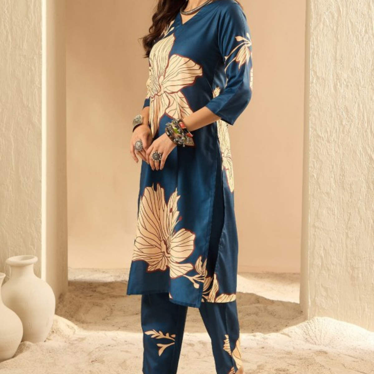 3-Piece Women’s Palazzo Kurti Set | Fusion of Comfort and Style for Any Occasion | KS-10